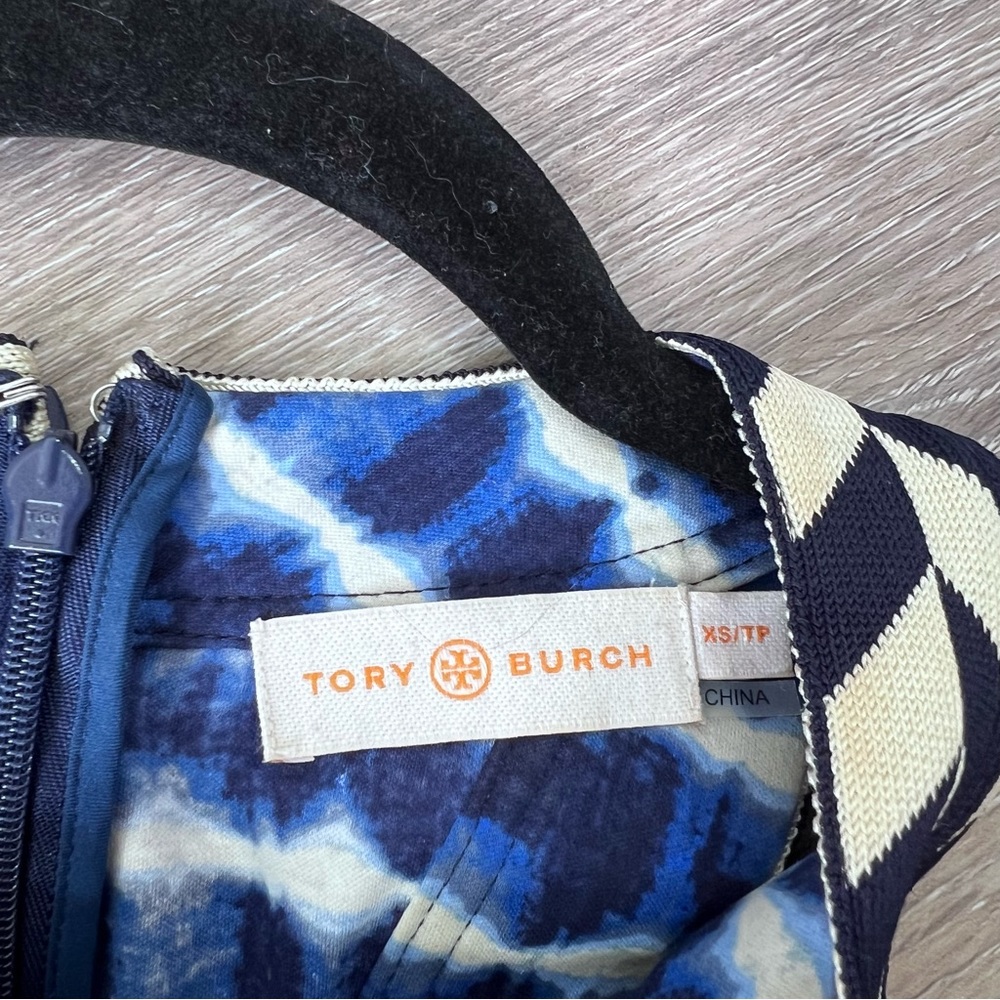 Tory Burch Navy and White Tie-Dye Racerback Maxi Dress - Picture 8 of 10